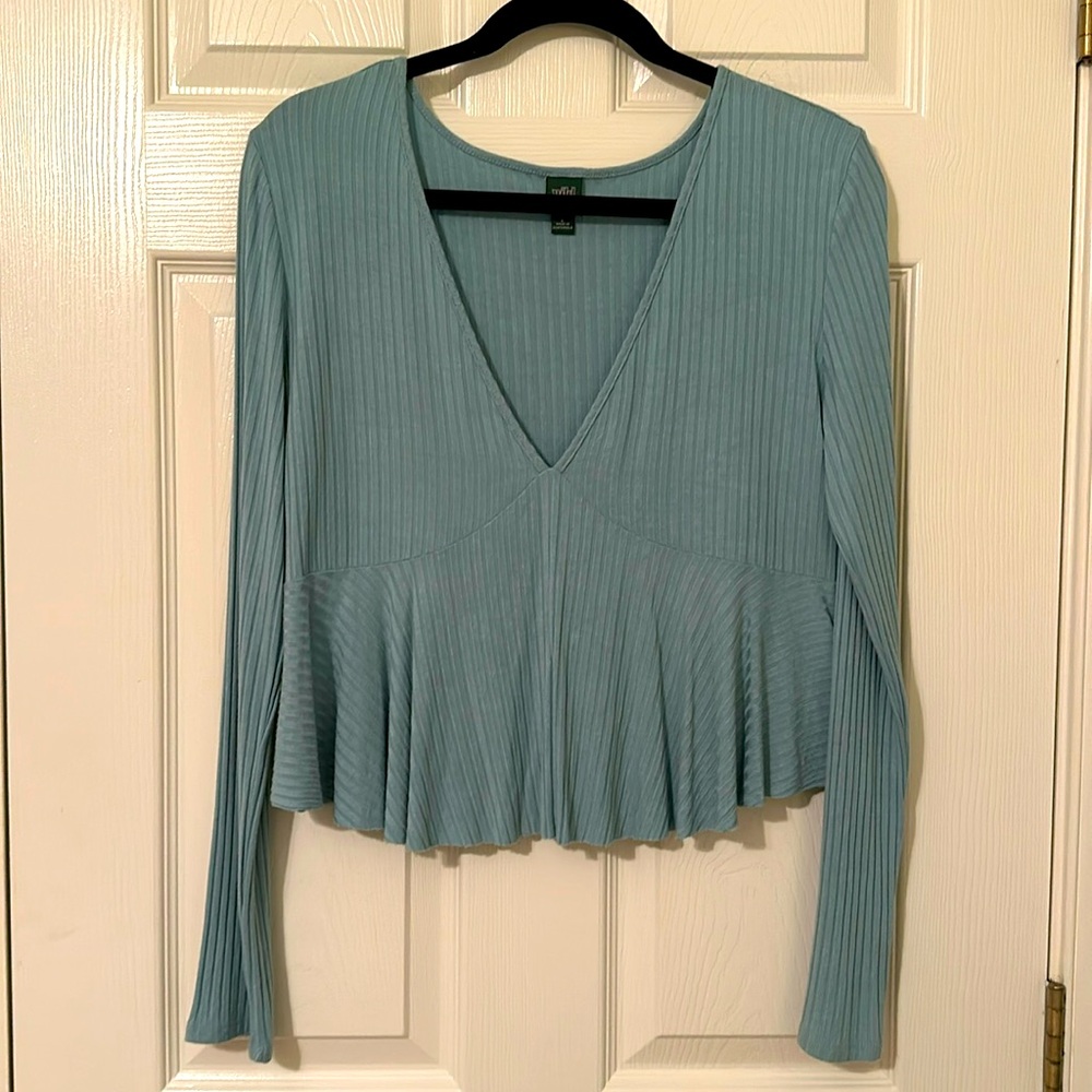 Blue long sleeve top